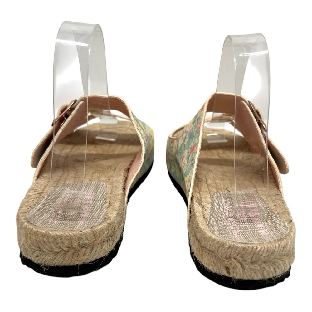LoveShackFancy x Manebi Nordic Floral Leather Espadrille Slide Sandals Womens 39 - Picture 8 of 15